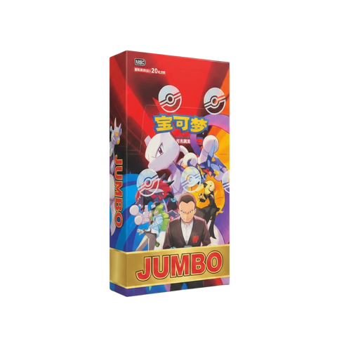 Caja JUMBO InspectorTCG de 6 sobres Pokémon Scarlet & Violet Chasing Glory con diseño de Mewtwo y personajes