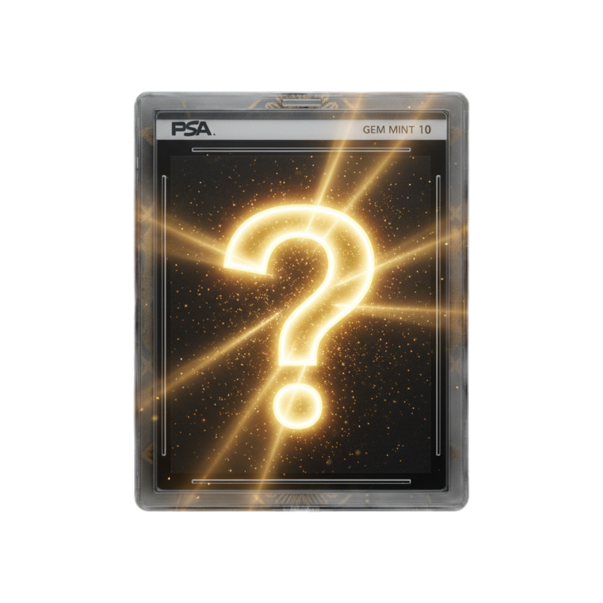 Carta Pokémon japonesa gradada PSA 10 Mystery de InspectorTCG con estuche protector brillante y signo de interrogación