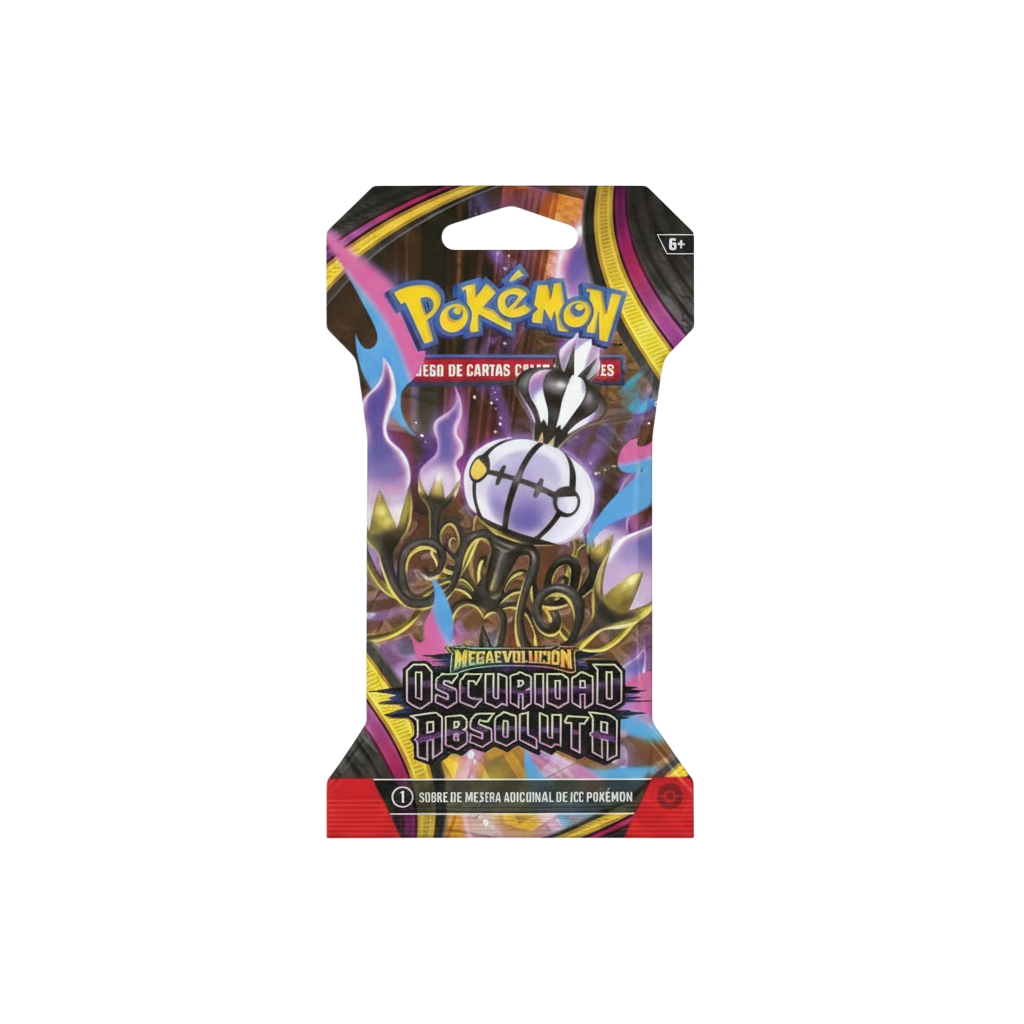 Sobre de cartas Pokémon TCG Oscuridad Absoluta de InspectorTCG con diseño de Chandelure en fondo morado y negro